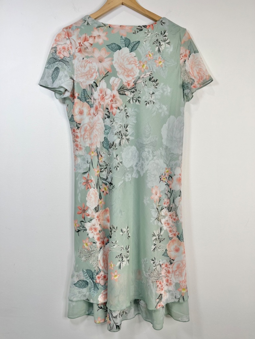 Coldwater Creek Mint Green Floral Short Sleeve Dress - Picture 4 of 8